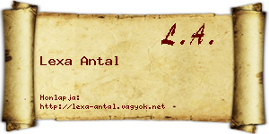 Lexa Antal névjegykártya